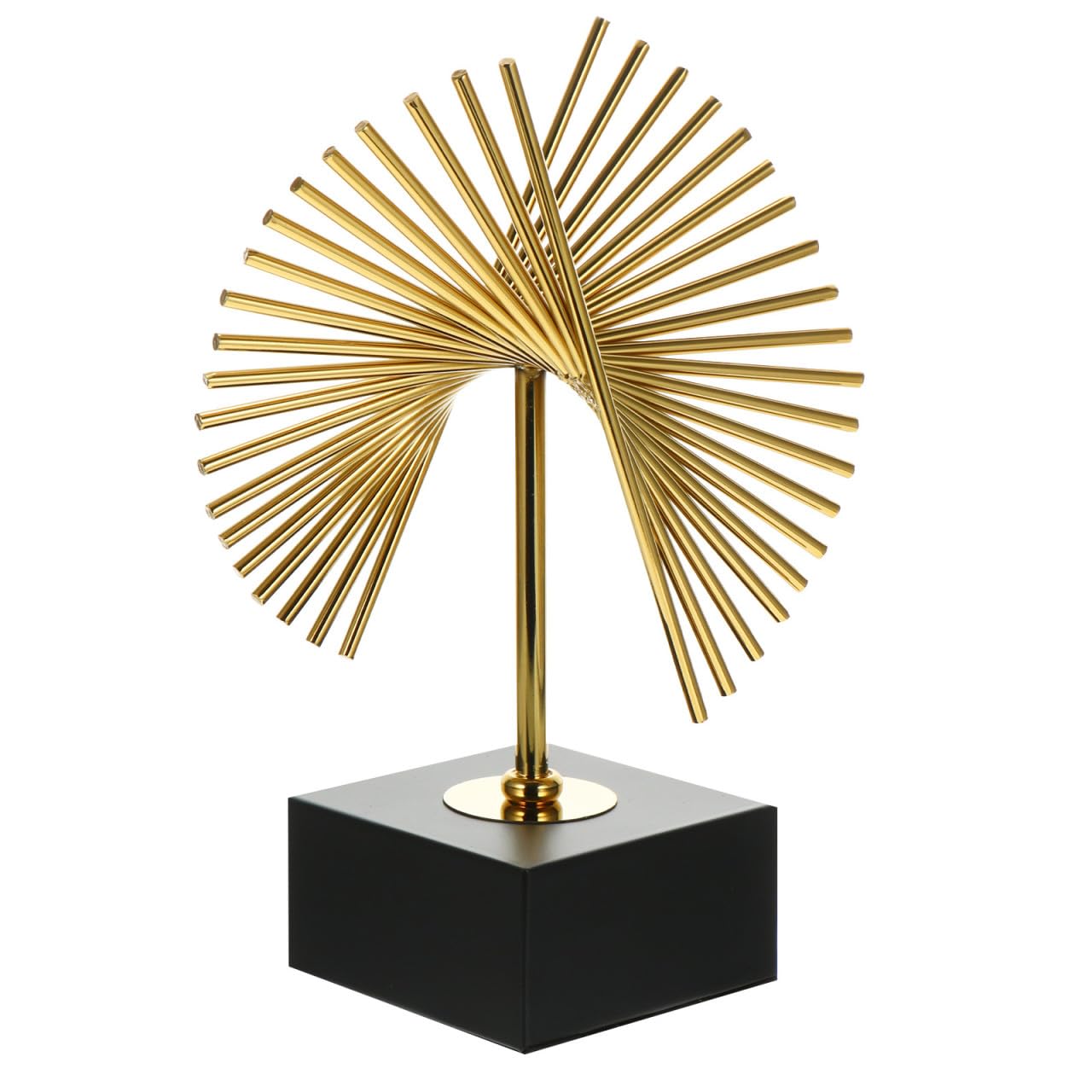 Adorno artístico de hierro geométrico abstracto GALPADA con acabado premium dorado brillante
