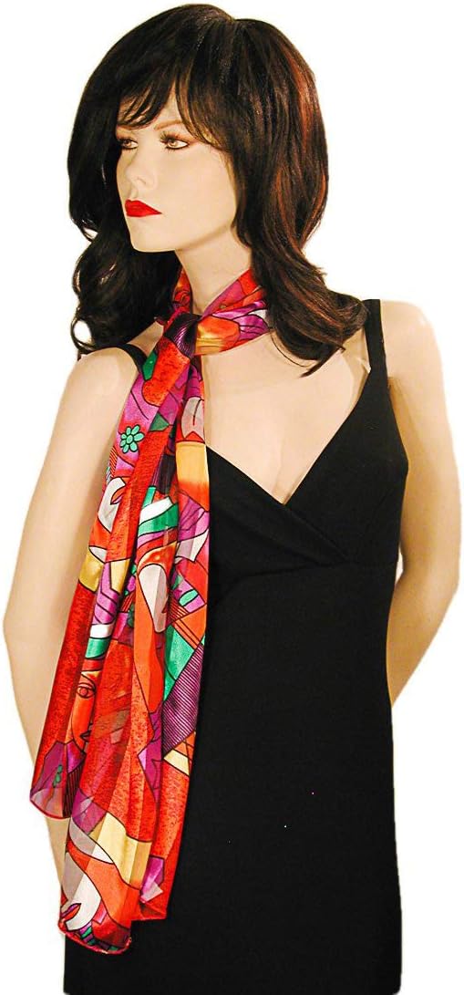 Picasso Art Print Sheer Silky Long Neck Scarves for Women - Image 4