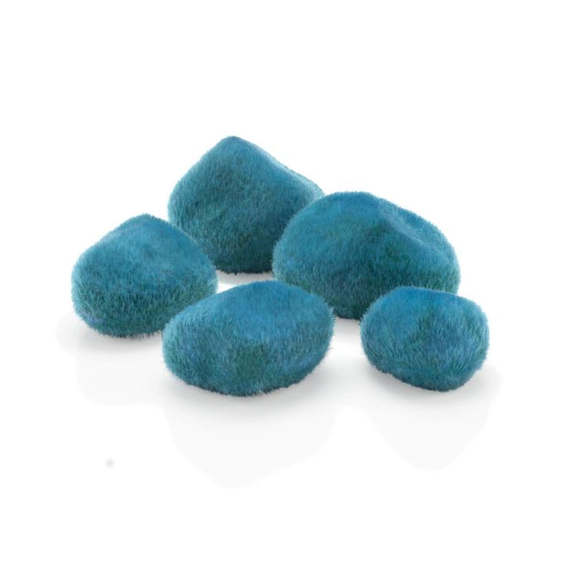 biOrb Fish Tank Decorations, Moss-Covered Pebble Set Aquarium Ornament (Blue, 8-10 Stones Per Set), Beautiful Fish Tank Accessories To Add Colour, Natural-Looking Aquarium Decor For Scenic Background