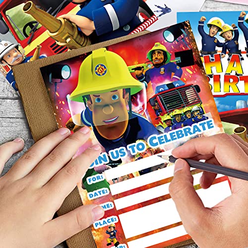 Invitation Pompier , Thème anniversaire le anniversaire d'enfant d'enfant Motif Kit de 30 invitations anniversaire… - Image 4