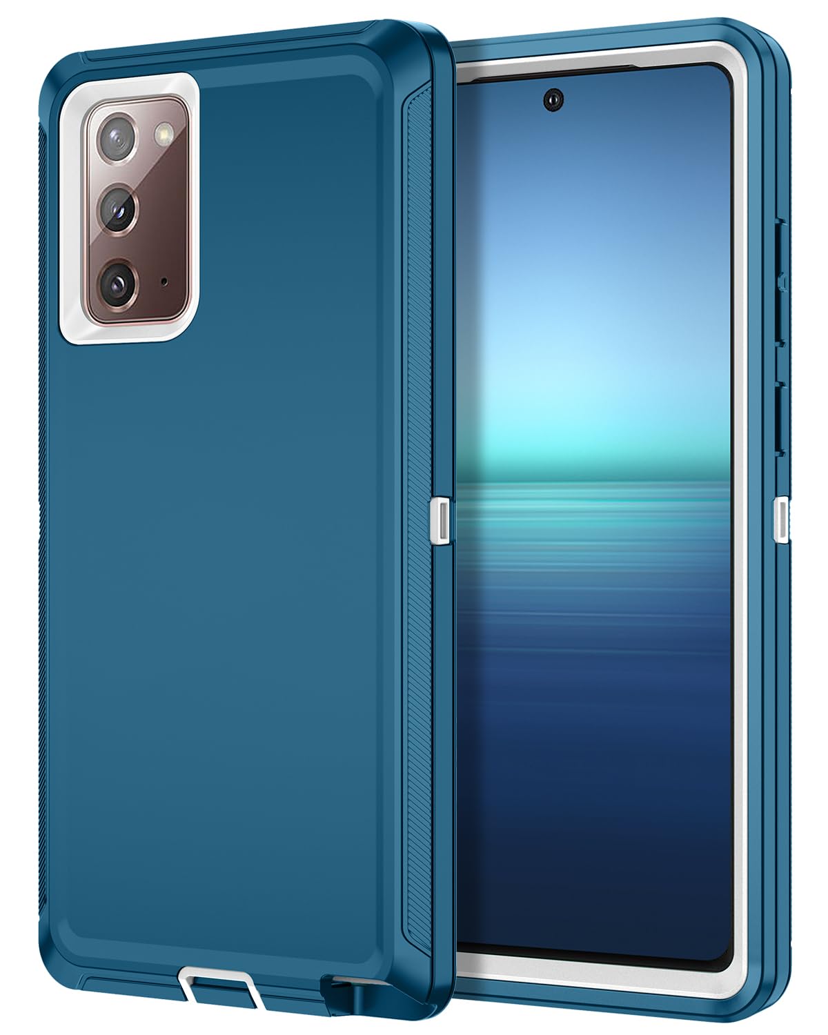 I-HONVA for Galaxy Note 20 Case Shockproof 3 in 1 Full Body Protection [Without Screen Protector] Rugged Heavy Duty Cover ...