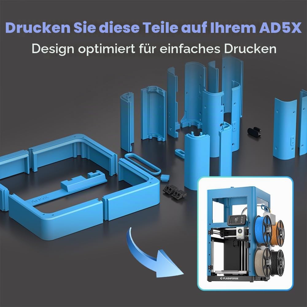 Flashforge Gehäuse Bausatz für AD5X 3D-Drucker | DIY Enclosure mit Panels & Schrauben, Ermöglicht sicheres & leises Drucken, ABS, ASA, PC Filament