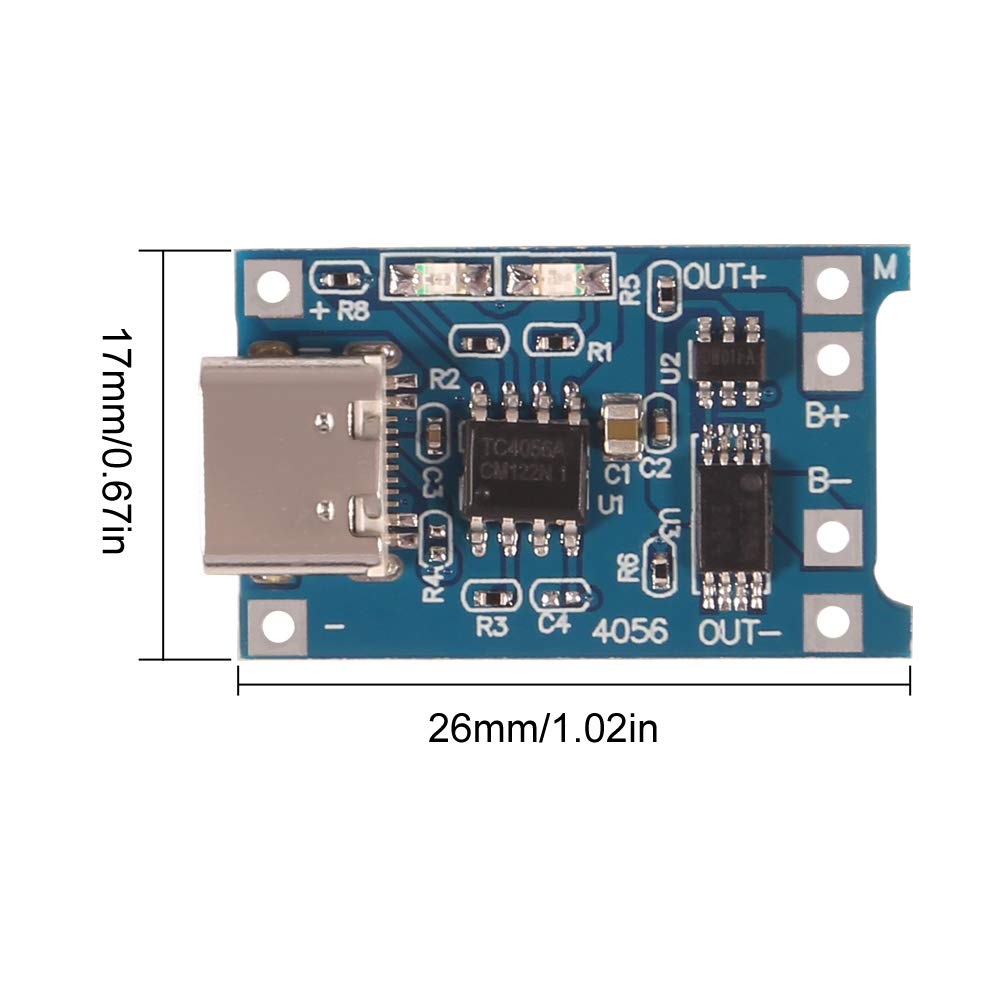 6PCS TP4056 Type-C USB Charging Module 5V 1A 18650 Lithium Battery Charging Board Power Charger Board with Protection