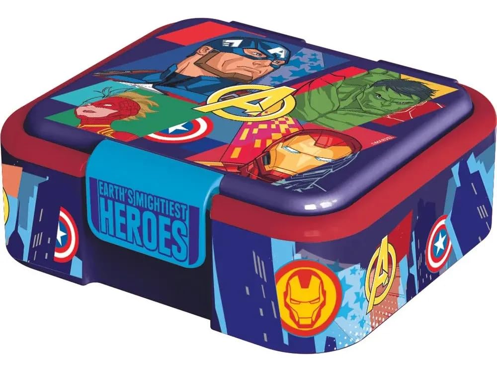 STRIDERS Supreme Multi Compartment Sandwich Box for Kids – Avengers Seven Wonders Lunch Box | Leak-Proof, BPA-Free & Reusable XL School Tiffin for Boys-picture-11