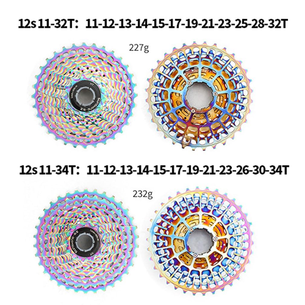 Cassette Ultraligero De 12 Velocidades para Bicicleta De Carretera, Piñones De Cassette 11-32T 11-34T Piñón Colorido HG 12s Velocidad Variable