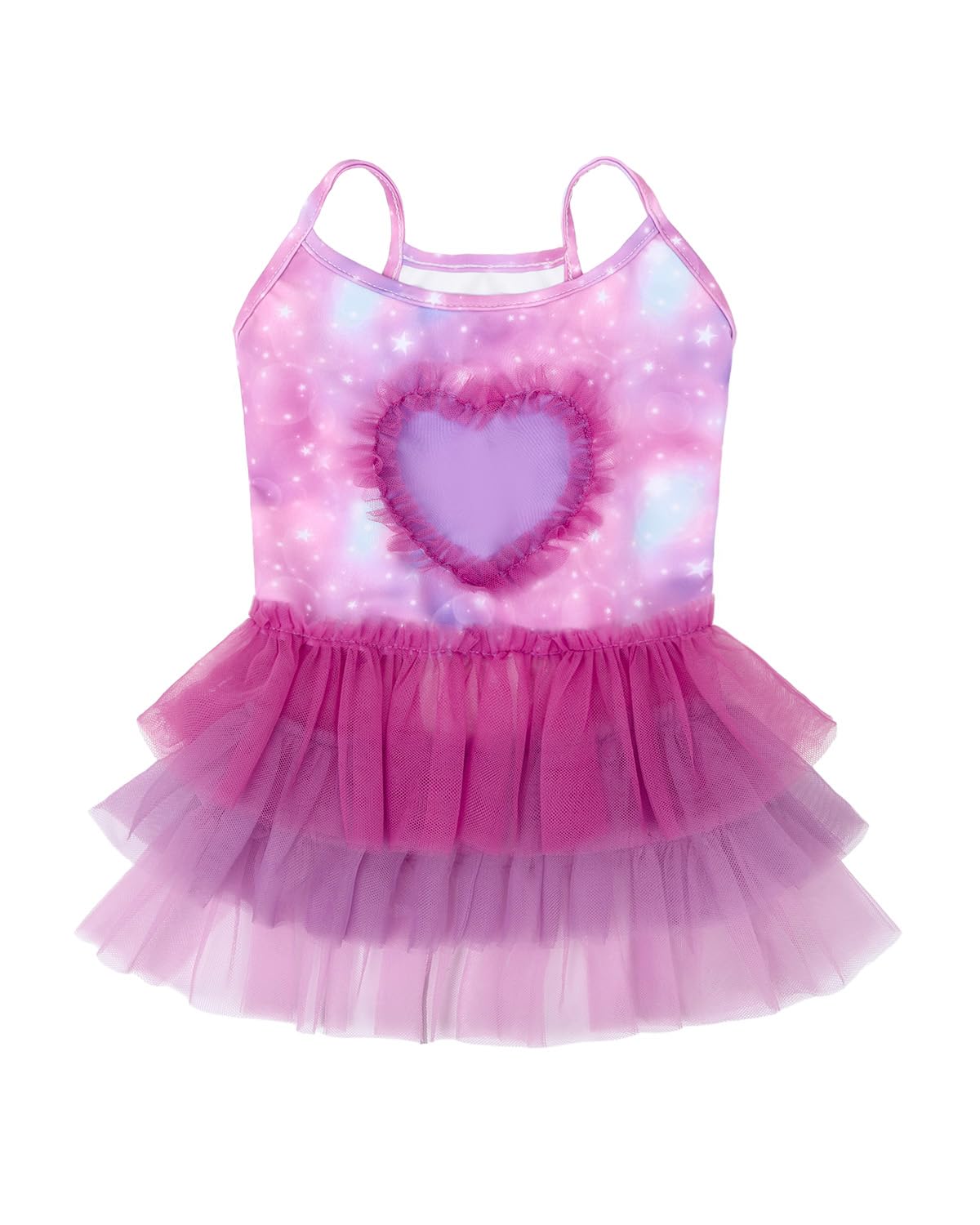 CuteBone Cute Pet Dress for Small Dogs, Cats - Ruffle Princess Outfit with Pleated Heart, Summer Lightweight Breathable Dog Party Clothes for Holiday, Walks, Birthday, Photos DDQ03XS
