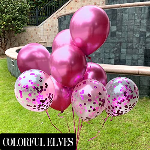 Image of Metallic Chrome Hot Pink Balloons 10 Inches 100 Pack Helium Shiny Thicken Balloon (Hot Pink)