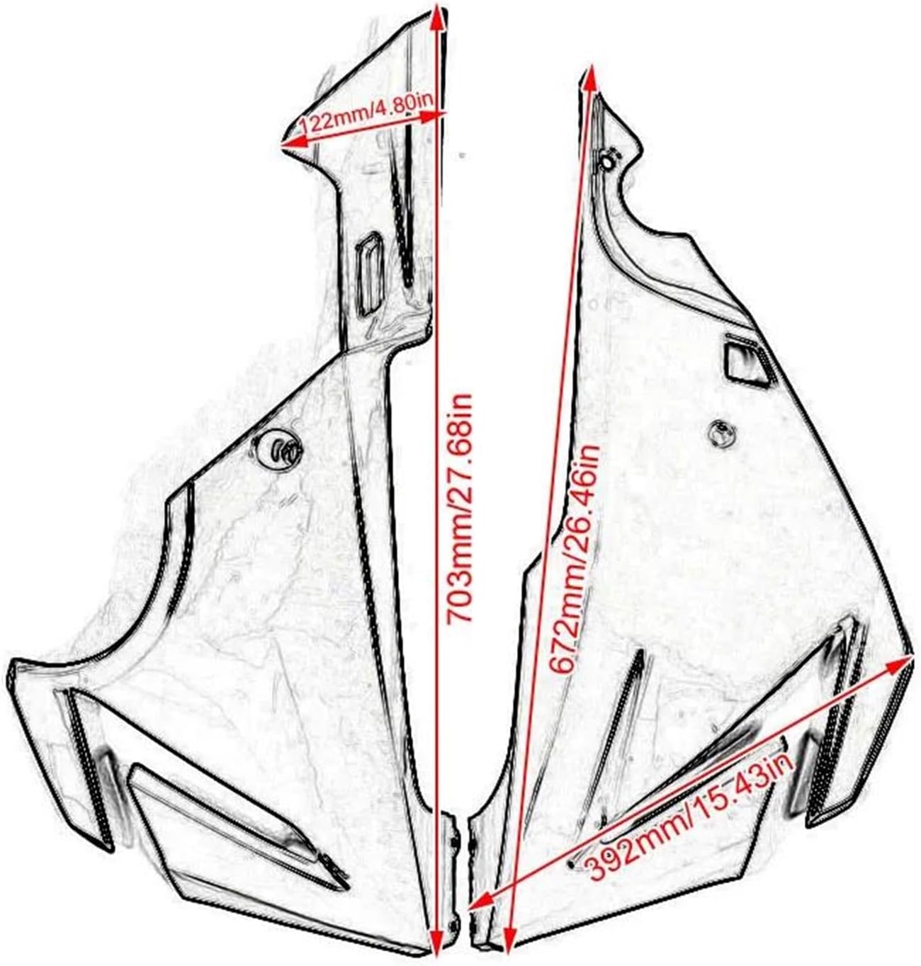 motorcycle fairing For CBR500R 2019-2022 Motorcycle lower belly pan side panel protector injection fairing kit accessories fairing panel(Unpainted Right)