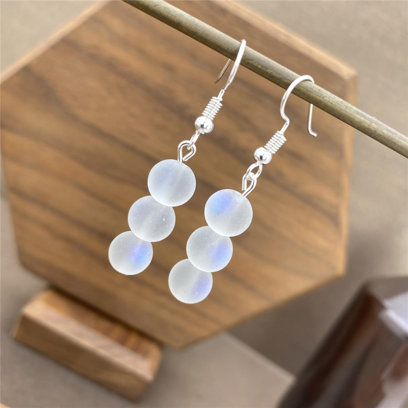 Bead Dangle Drop Earrings for Women Handmade Transparent Earrings - Image 2
