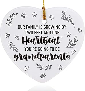 New Grandparents Ornaments Keepsake Gifts from Newborn Baby, Pregnancy Announcement Plaque Sign Gifts for First Time Grandparents, Grandma Grandpa to Be, Promoted to Grandmother Grandfather Gifts