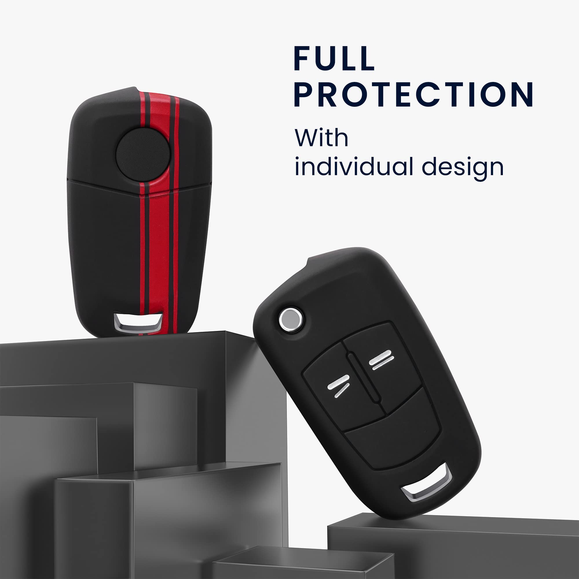 Coque En Silicone Souple Pour Clé De Voiture Opel/Chevrolet - Protection 2 Boutons, Housse Anti-rayures Noire