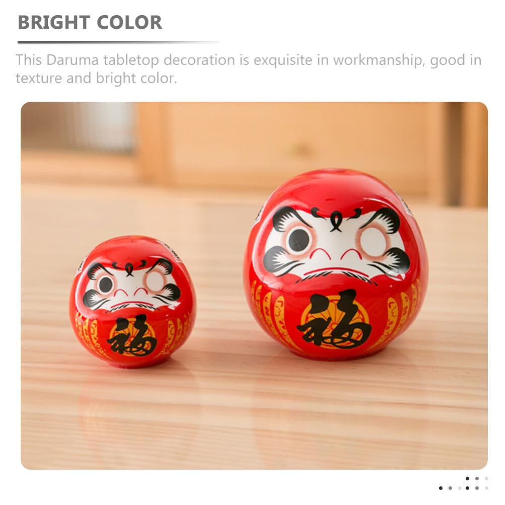 PRETYZOOM Ceramiczna Japońska Daruma Statua Fortuny Figurka Porcelanowa Miniatura