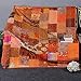 Boho Sanskriti Indian Silk Patchwork Kantha Quilts Queen Twin Size Patola Bedspread Throws Bedding Comforter Hand Quilted Blankets Premium Bohemian Bed Cover for Sale- Mix Orange Color Shades Patches