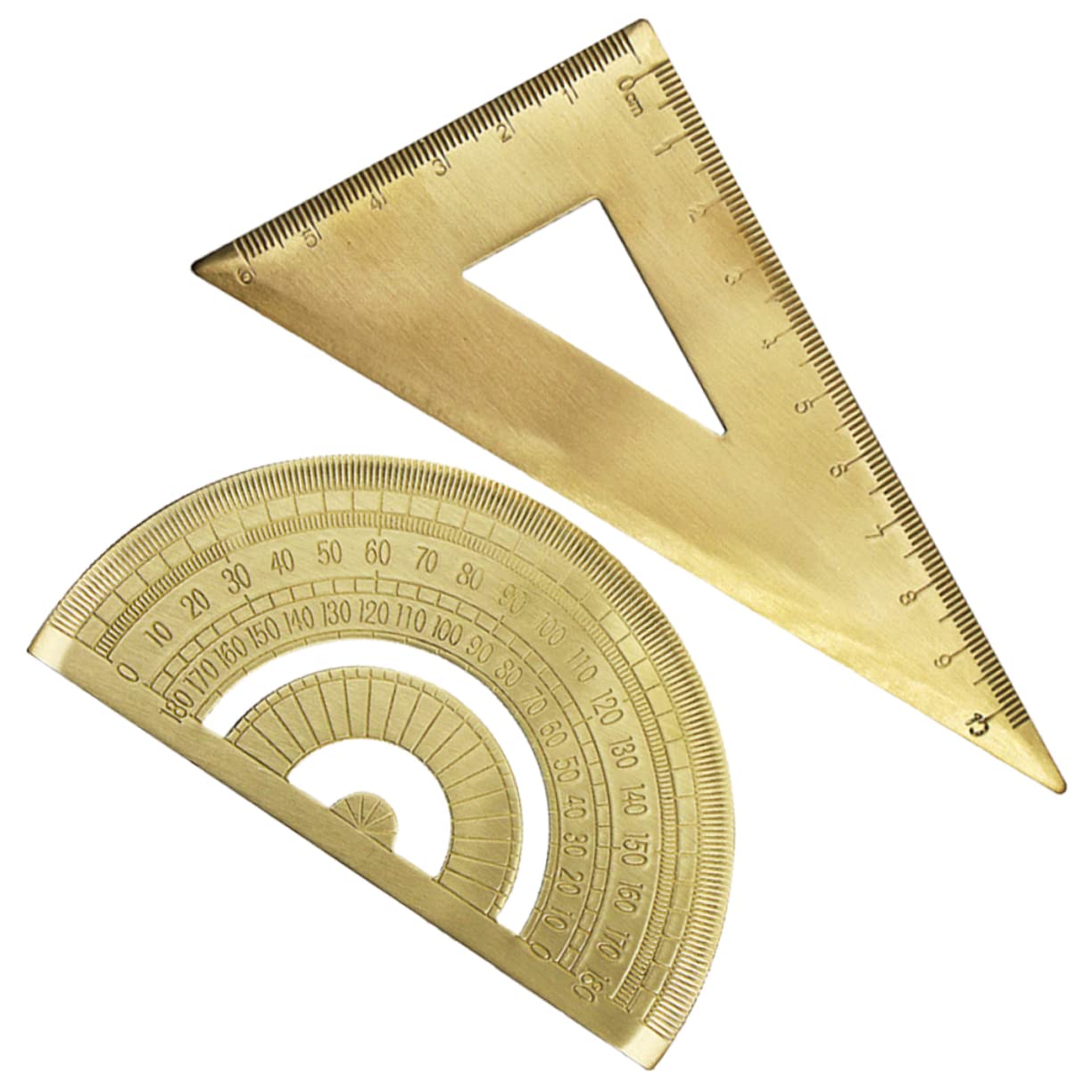 STOBOK 3sets Ottone Goniometro e Triangolo Kit Precisione Per e Misurazione Strumento Geometrico Professionale Per Ingegneri e Studenti