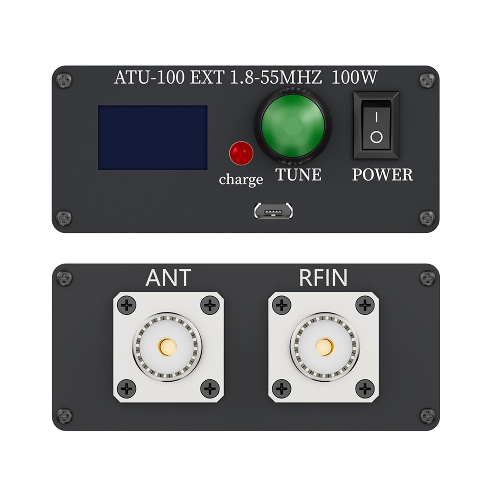 Sintonizador de Antena automático Atu-100 Pro, aleación de Aluminio, Compacto, Carga USB C, ensamblado, 1.8-55 MHz para Radio
