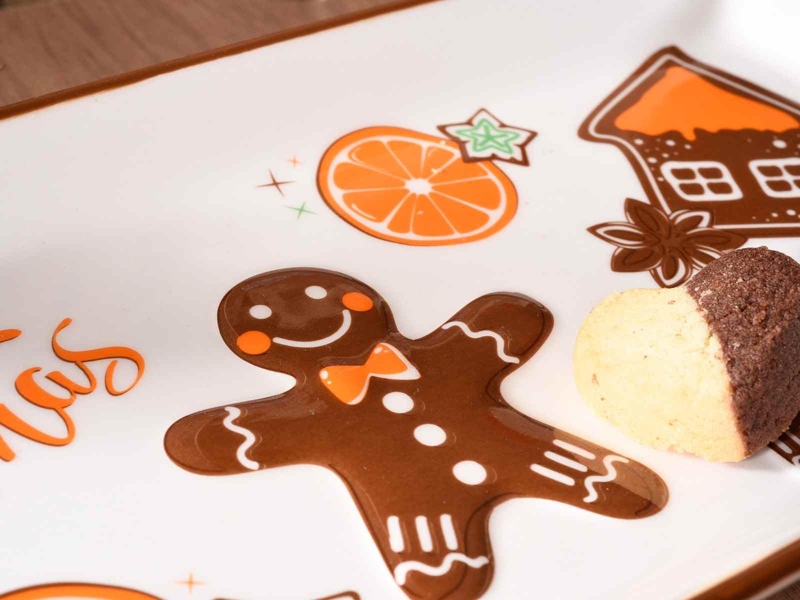Gruppo Maruccia Platos o bandejas navideñas de cerámica decorada – Juego de 2