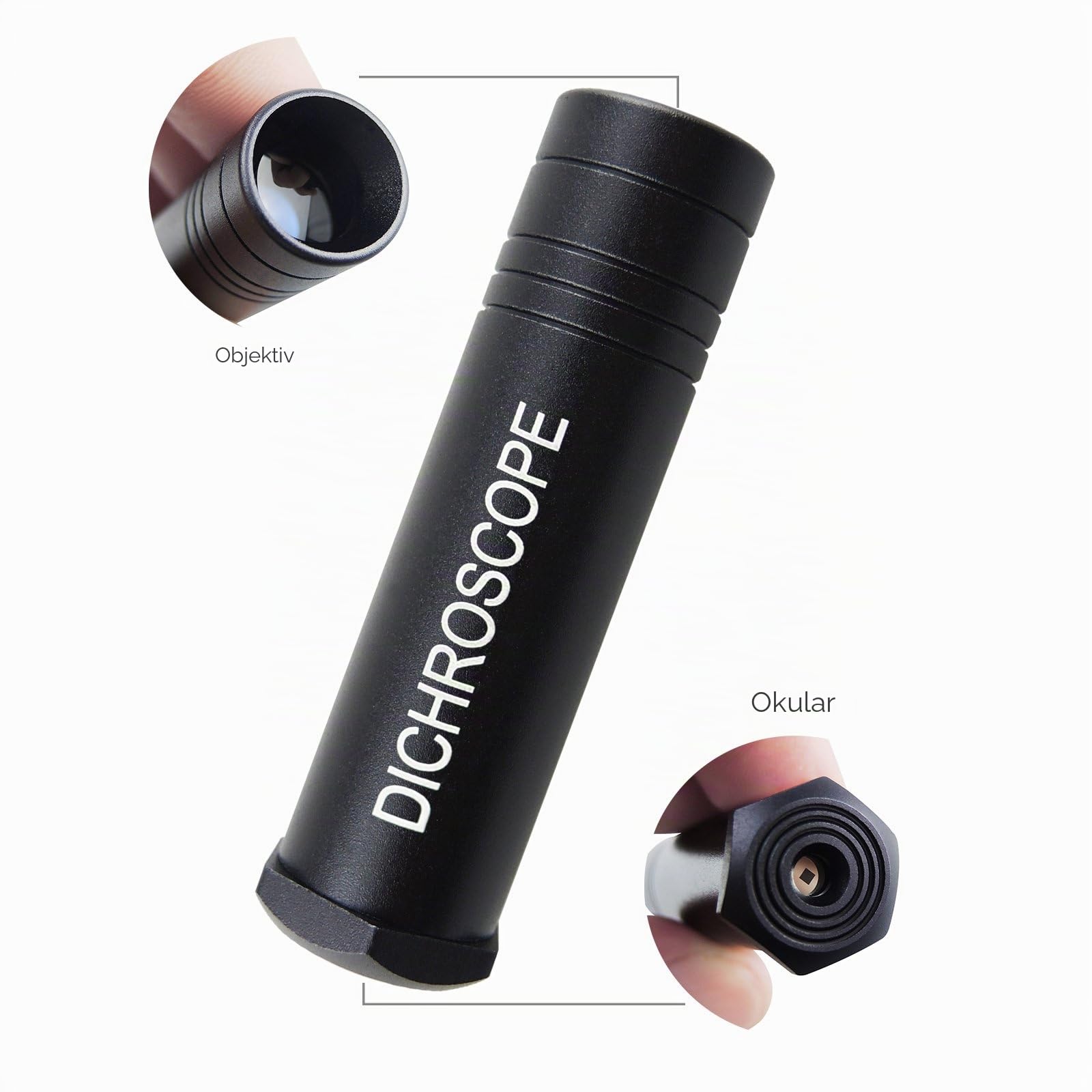 Handheld Heavy Duty Calcit Dichroskop, Trichoic Gem & Edelsteine ​​Gemological Testing, Jeweler Tool Metallkörper Gemology 15mm Durchmesser Gemologist