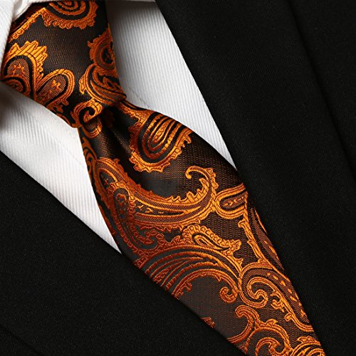 Image of KissTies Mens Paisley Tie And Pocket Square Necktie Sets