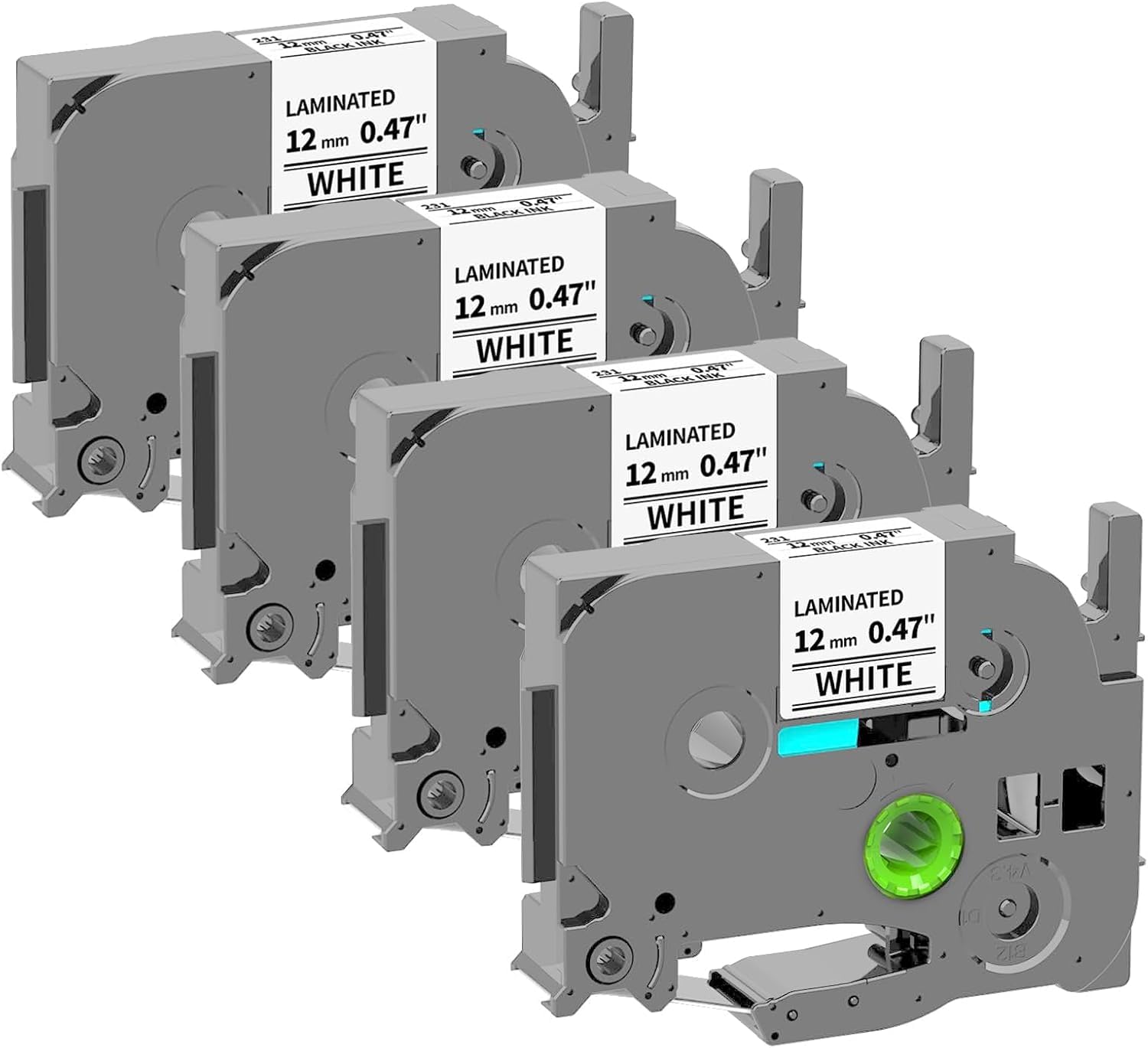 TZe-231 12mm 0.47" Label Tape Compatible with Brother Ptouch PTD210 PTD220