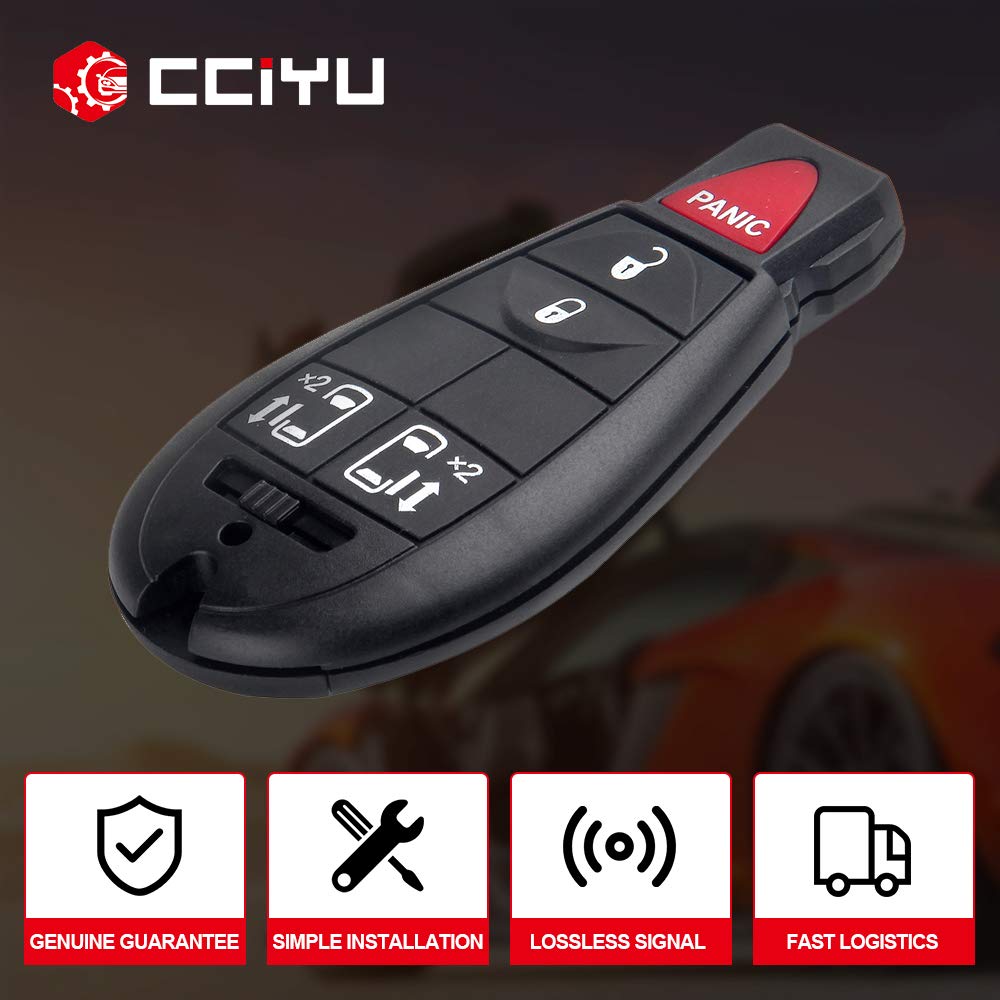 1 New Red Keyless Entry 4 Buttons Remote Start Car Key Fob Fobik M3N5WY783X, IYZ-C01C 56046707AE For Dodge Challenger Charger Durango Town Country Grand Caravan Journey & Ram