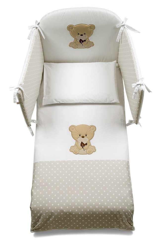 Italbaby 5 Piece Maxi Petit Amis Bedding Set, White