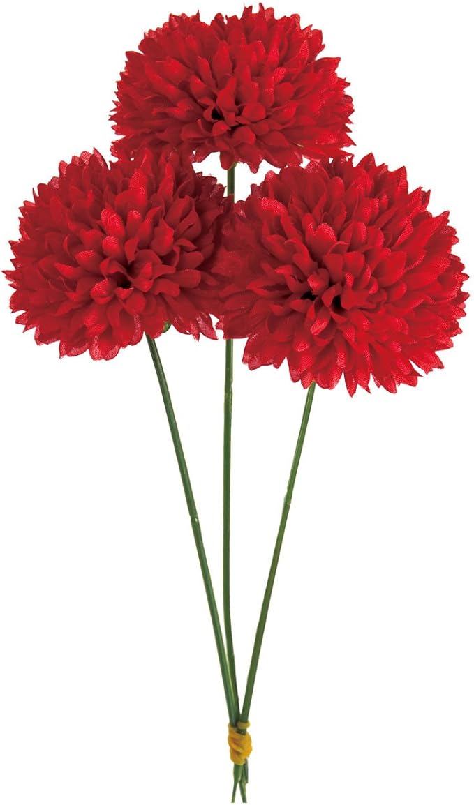 Amazon Co Jp 東京堂 造花 Magiq ピンポンマムピック レッド 花径6 L21cm 3本入 Fm 003 ホーム キッチン
