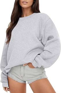 Womens Long Sleeve Tops Lightweight Women Long Sleeve Sweatshirt Casual Crewneck Loose Fit Pollover Hoodie Fleece Fall Tops Woman Yoga Tops