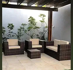 Sofá Para Varanda, Jogo Área Externa, Varanda, Jardim Móveis (Argila)