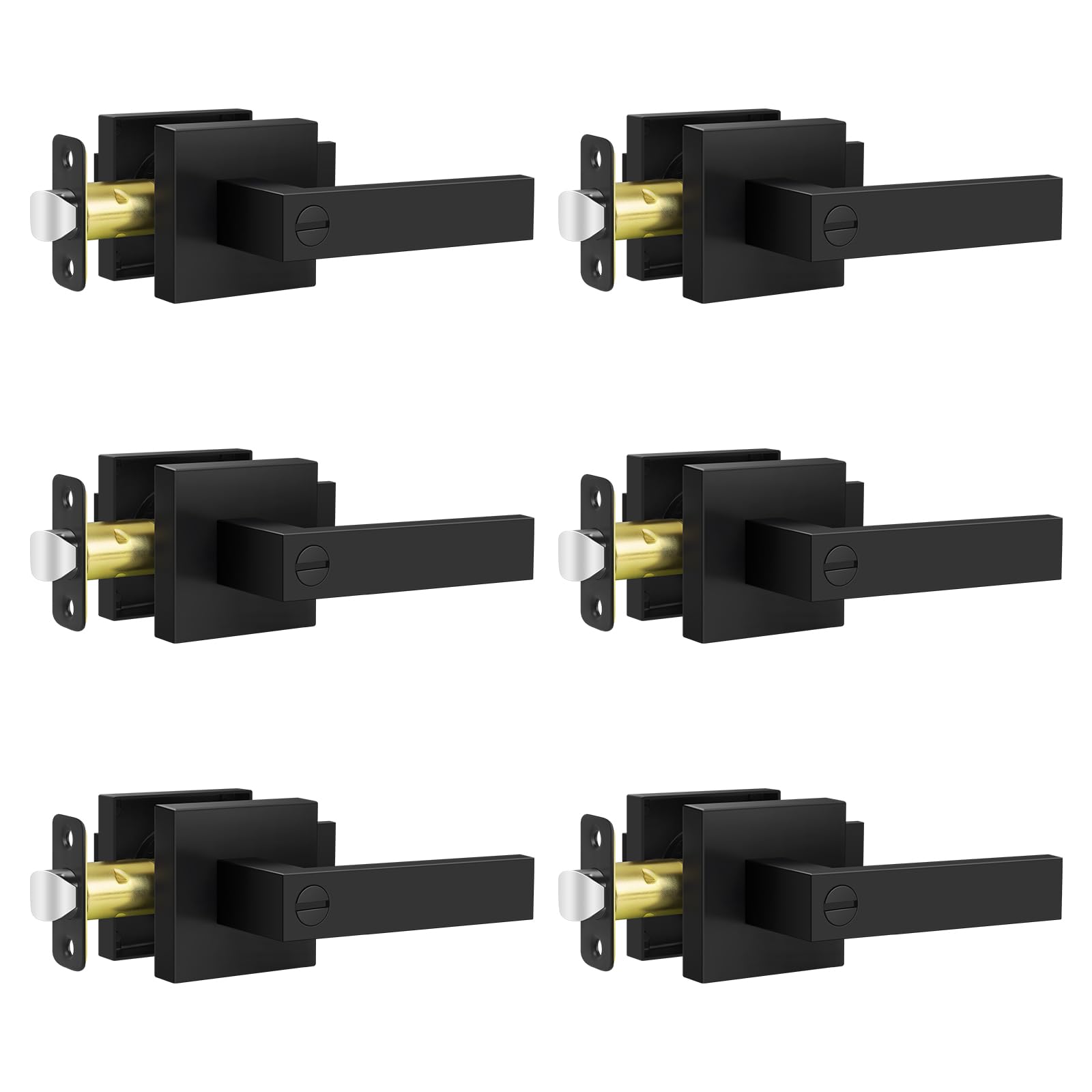 Gold Door Knobs - Keyless Privacy Handles -13