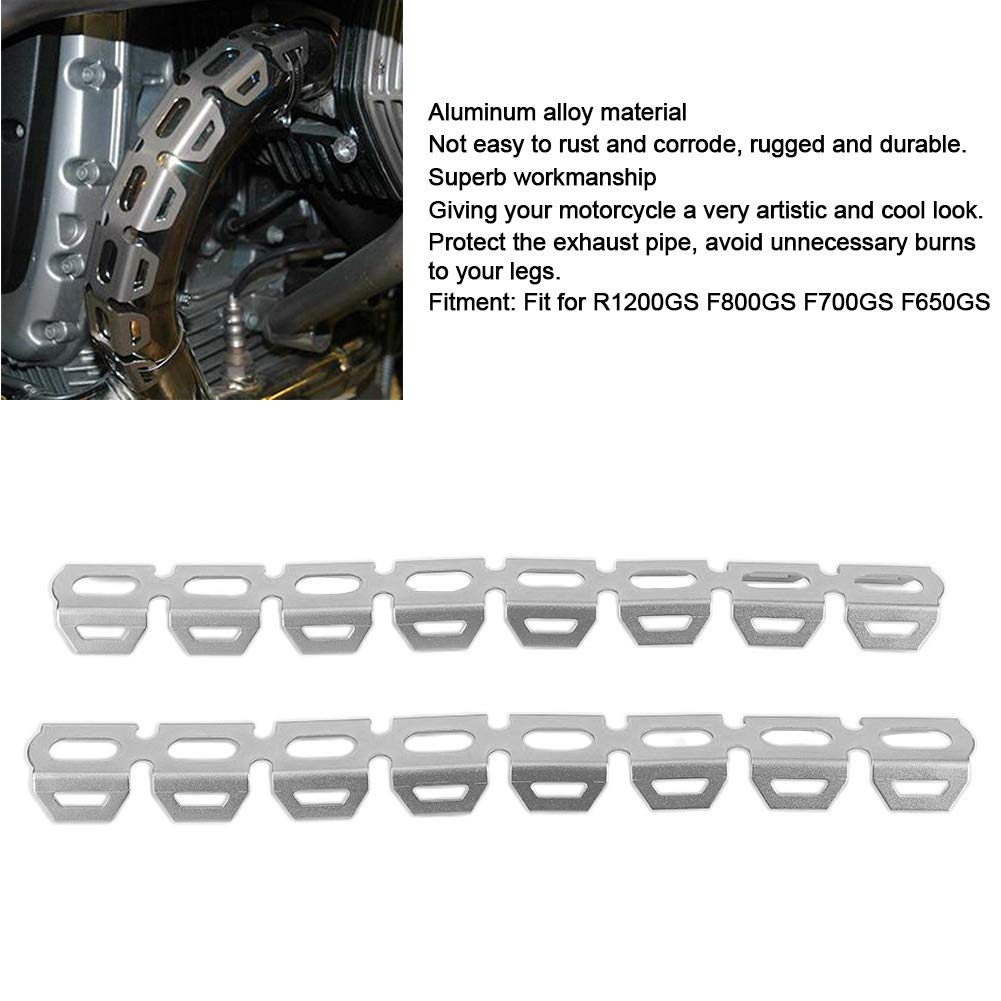 Bouclier Thermique D'échappement Moto, D'Isolation Couvercle Cache Silencieux Universel Tuyau Protection Flamme R1200Gs Droit Courbe Trou Acier échappement Pare Chaleur Echappement Couverture