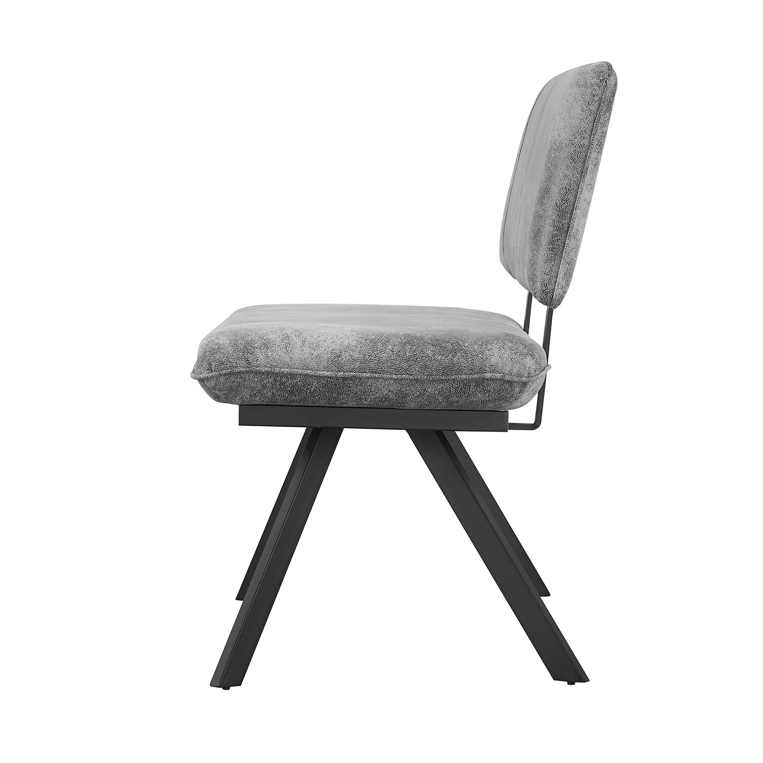 B&D home Banc Juna, Banc de Salle à Manger 140cm rembourré avec Dossier Structure métallique pour Salle à Manger, Couloir, vestiaire, Design Industriel Moderne, Aspect Daim Gris, 11310-140-GRAU