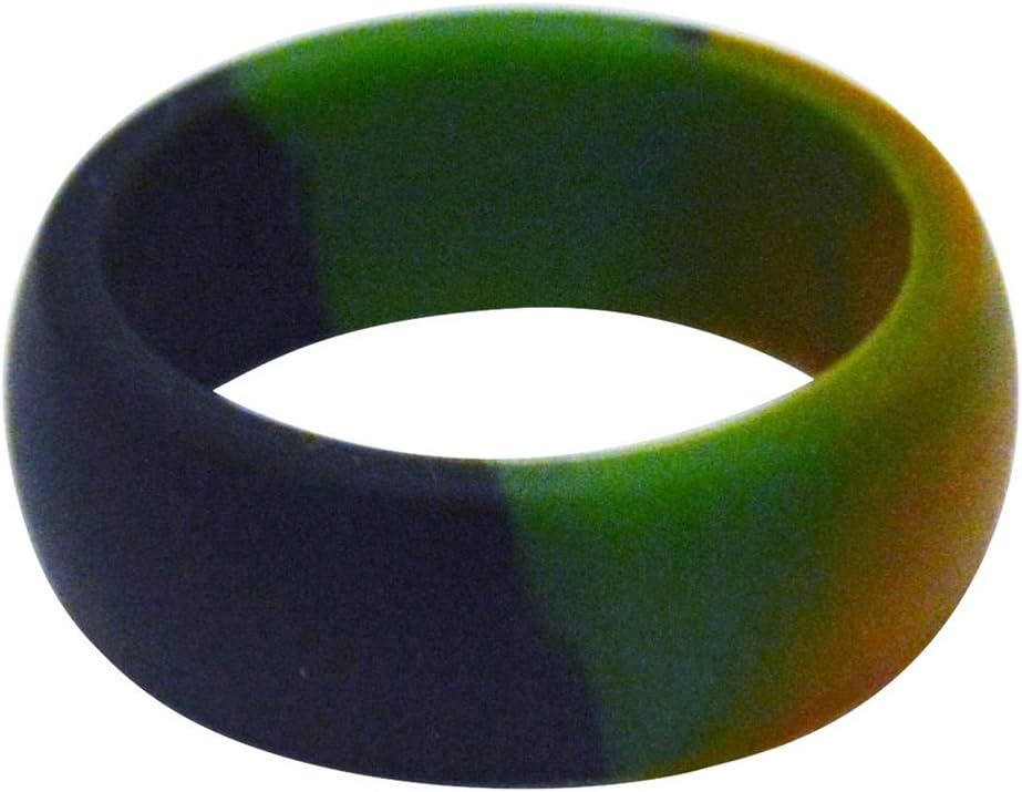 Rubber Diamonds [Camo] Men's 9mm Silicone Wedding Ring Great Replacement Ring for Active Lifestyles - Work, Fitness, Military (11)