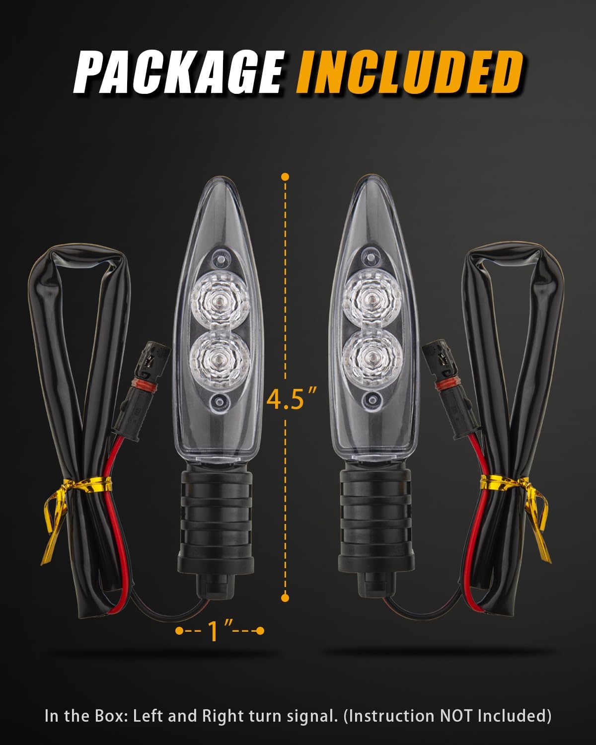 Motorcycle LED Turn Signal Light Front Blinkers Indicators Compatible with BMW F650GS F700GS F800G F800R F800S F800ST HP2 Sport K1200R K1300R R1200GS R1200R (C-Clear Lens)