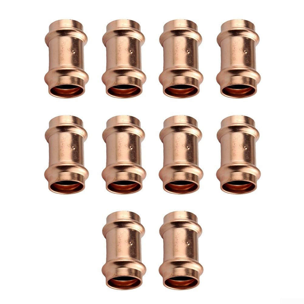 Minhe Adaptadores de tubería de cobre de ajuste a presión para sistemas de HVAC, refrigeración y suministro de agua compatibles con diámetros de tubería estándar - Diseño tipo V, 1/2 pulgada a 1