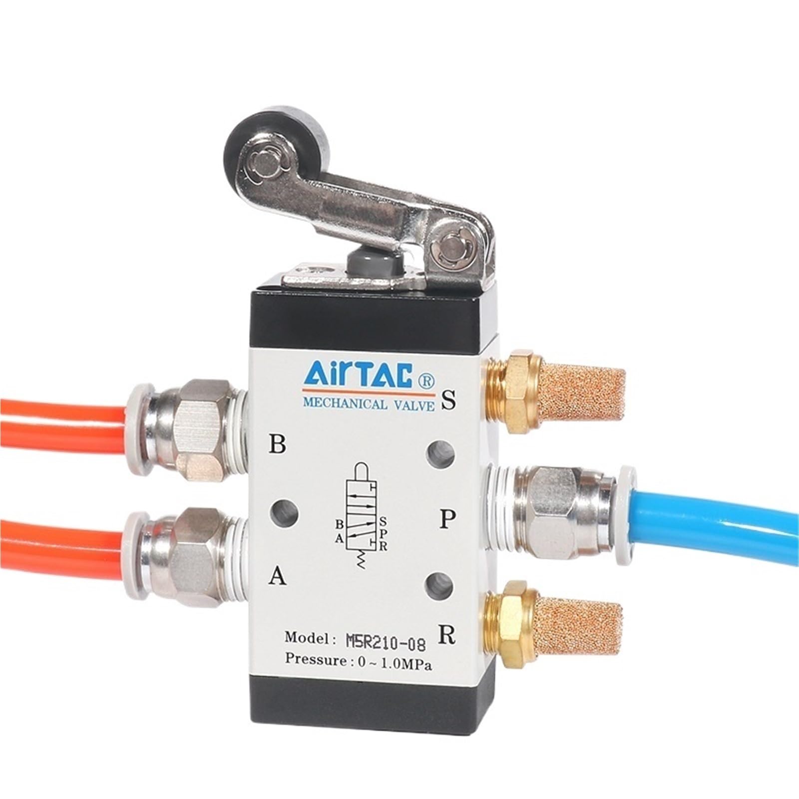 1 Uds interruptor de válvula mecánica M5R110/M5R210 válvulas neumáticas de Control de vía 5/2 rodillo M5R Sereis(M5R210,08)
