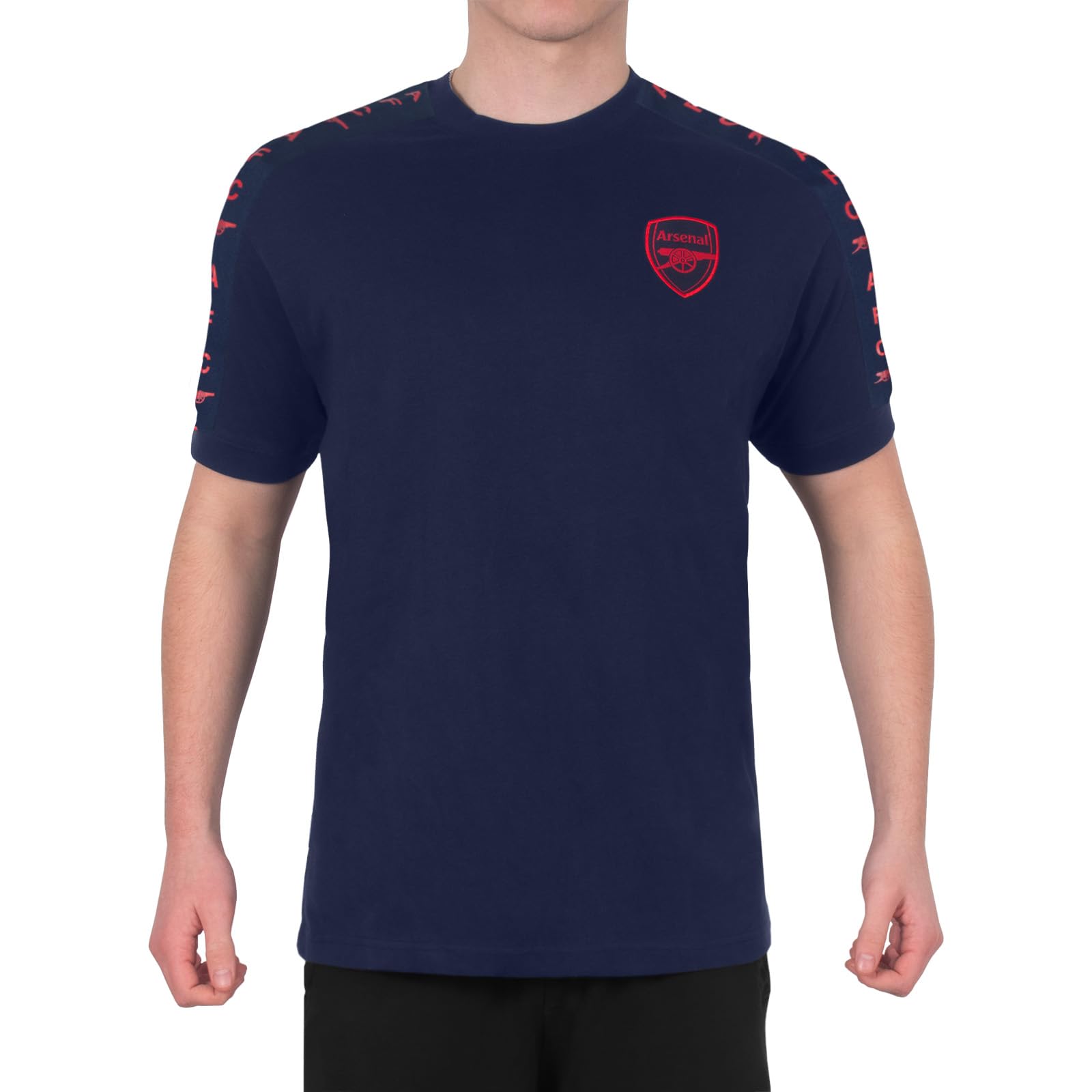 Arsenal F.C. Mens T-Shirt Taped Official Football Gift Navy XXL