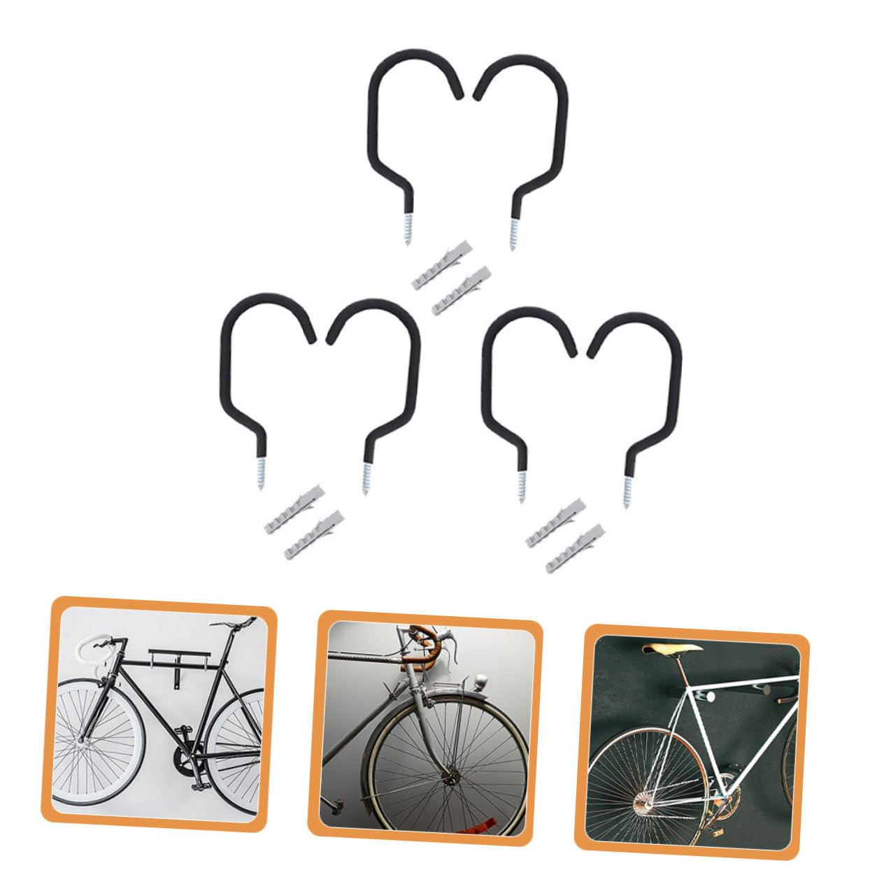 Alipis 3 Set Gancio Per Bici The Wall Muro Attaccapanni Per Biciclette Da Casa Numero Scaffali Da Parete Per Garage Deposito Bici Da Parete Pulizia Gancio Bici Ferro Da Stiro 10 Pezzi*3