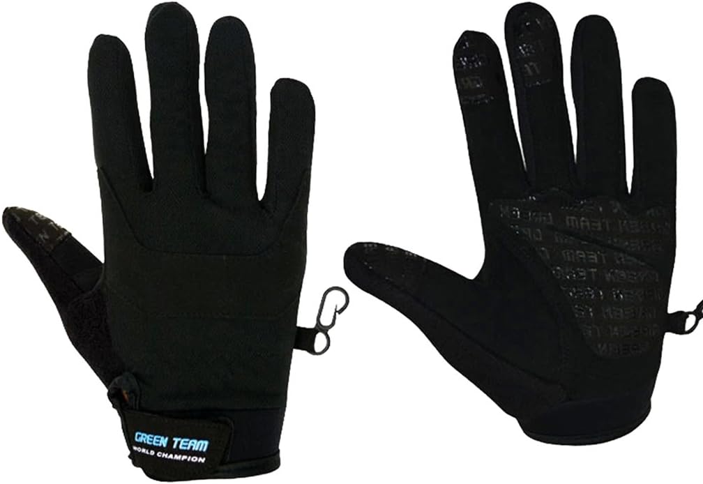 Green Team Cycling Bike Bicycle Motorcycle Sports Gloves Full Finger(1140#) Size M - Black