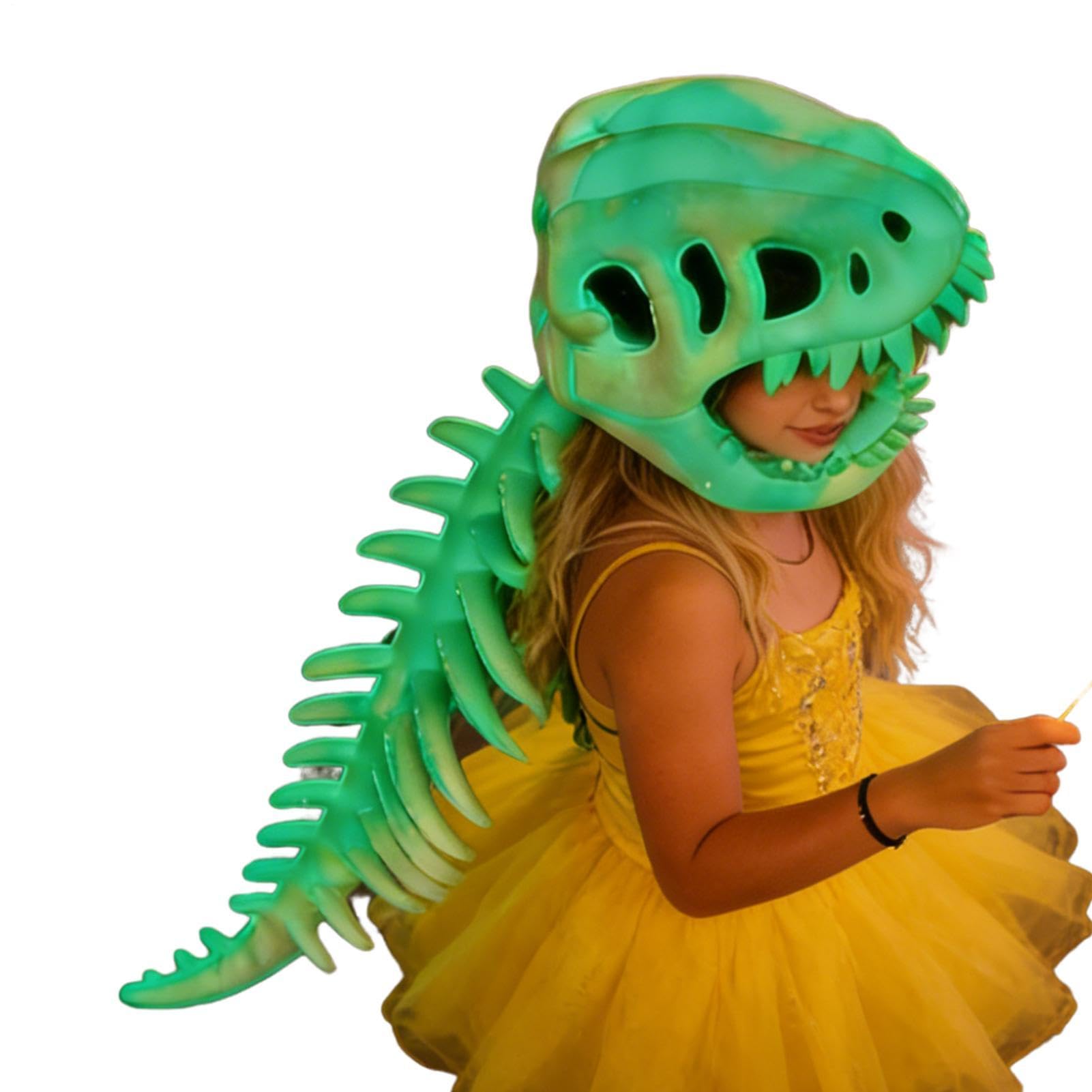 Costume Scheletro Dinosauro Fluorescente Vestiti Travestimento | Costumi Per Giochi Di Ruolo E Feste per Spettacoli Teatrali Fiere del Fumetto Feste Halloween e Recite Scolastiche