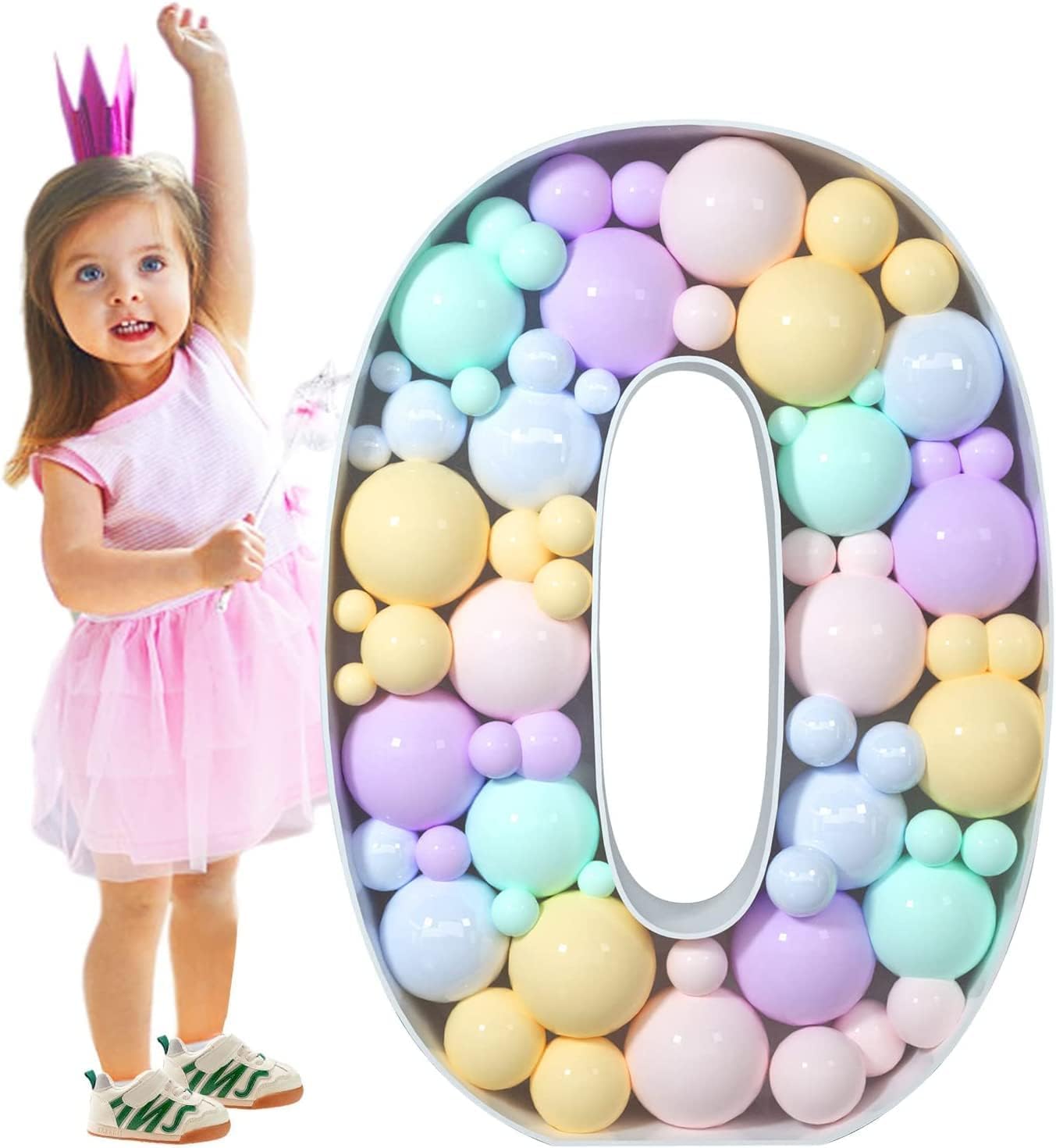imprsv 3FT Marquee Number 2, Mosaic Number Frame for Balloons