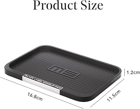 PU Car Dashboard Mat Non-Slip Heat Resistant Washable for Phones Sunglasses | High-grip flexible base stays firmly in place; smooth matte finish, fits most dashboards, secures small daily essentials