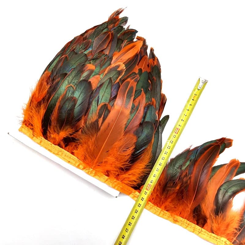Plumas rubans de plumes orange 13-18cm faciles à coudre pour artisanat et DIY