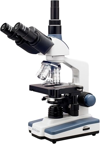 Vista 17 de AmScope Microscopio compuesto trinocular Siedentopf profesional T120B, aumento 40X-2000X, oculares WF10x y WF20x, Brightfield, iluminación LED