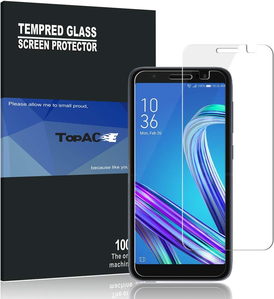 TopACE for Asus Zenfone Live L1 Screen protector, Asus Zenfone Live L1 ZA550KL Tempered Glass 9H Hardness [Case Friendly][Anti-Scratch][Bubble Free] Compatible for Asus Zenfone Live L1 ZA550KL (Clear)