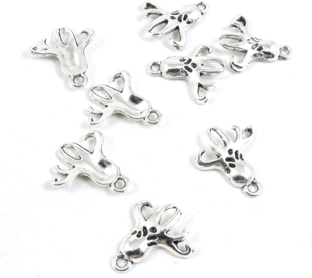Antique Silver Tone Jewelry Making Charms Pendant Findings Craft Supplies Bulk Lots Arts I6GD2 Octopus
