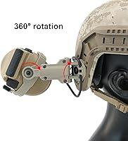 Vista 4 de HEARFALCOM Auriculares tácticos COMTA III Casco táctico Adaptador de riel ARC versión no militar Enfriamiento de ruido Auriculares de disparo con V2