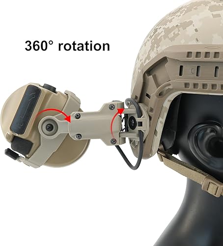 Miniatura 4 de HEARFALCOM Auriculares tácticos COMTA III Casco táctico Adaptador de riel ARC versión no militar Enfriamiento de ruido Auriculares de disparo con V2