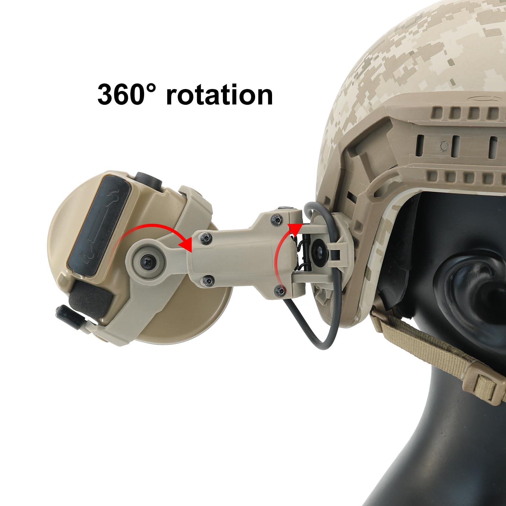 HEARFALCOM Taktyczny zestaw słuchawkowy COMTA III Taktyczny kask ARC Rail Adapter wersja niewojskowa chłodzenie hałasem Pick-UP zestaw słuchawkowy z V2 U94 PTT do polowania wiatrówki sportowej (DE)
