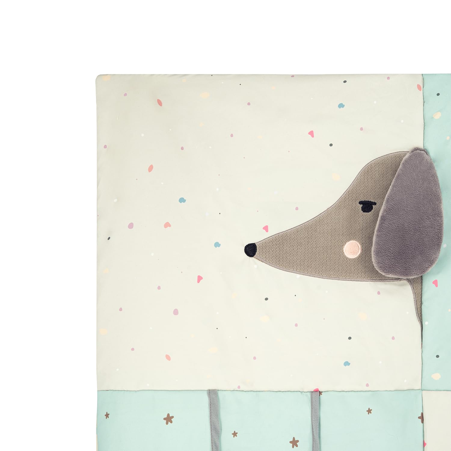 Momi VOLPI Alfombra sensorial para bebés y niños pequeños 120 x 160 cm, Alfombra de Juego y Manta para Gatear para niñas y niños, Plegable en una Bolsa con Asas de Transporte