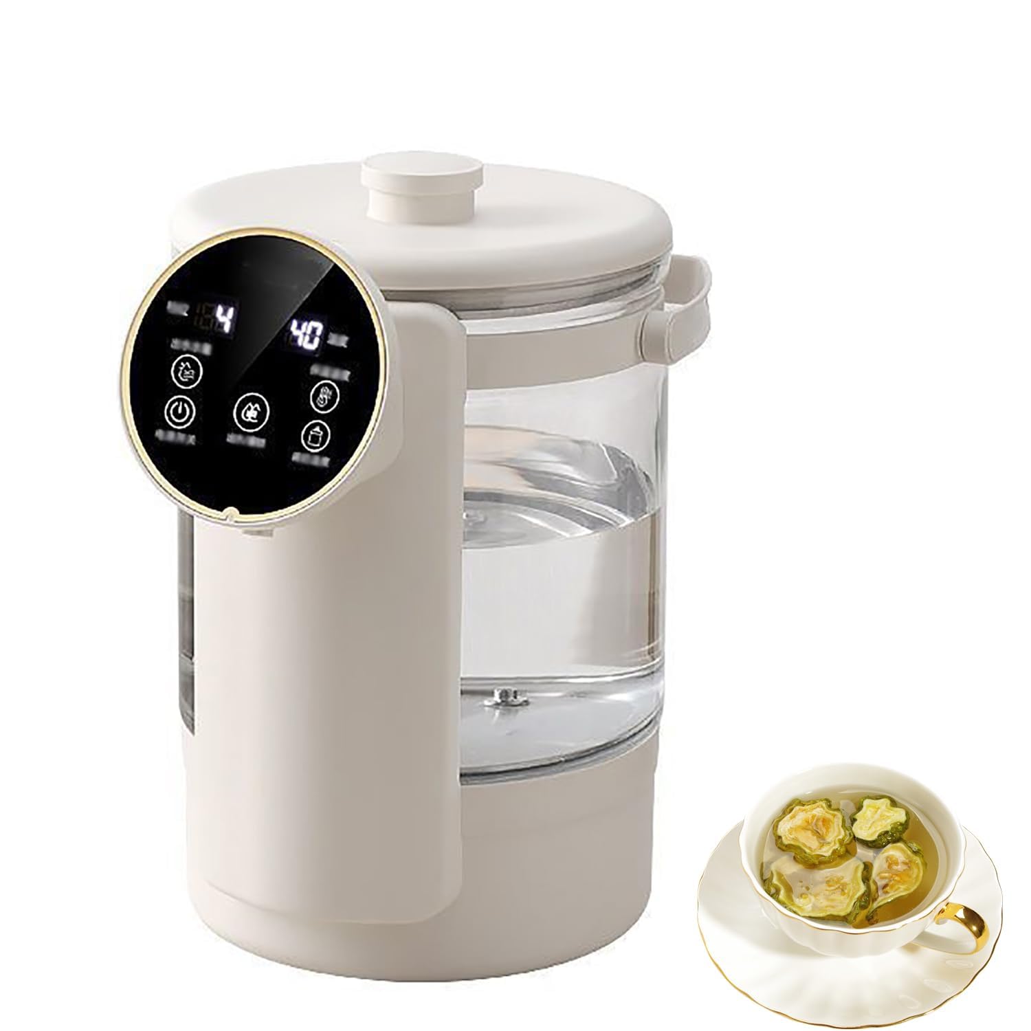 Distributeur d'eau chaude instantanée de 1200 W, bouilloire électrique à ébullition rapide avec réservoir en verre amovible de 2,5 L – Thermostat pour garder au chaud et conserver la chaleur, s'adapte